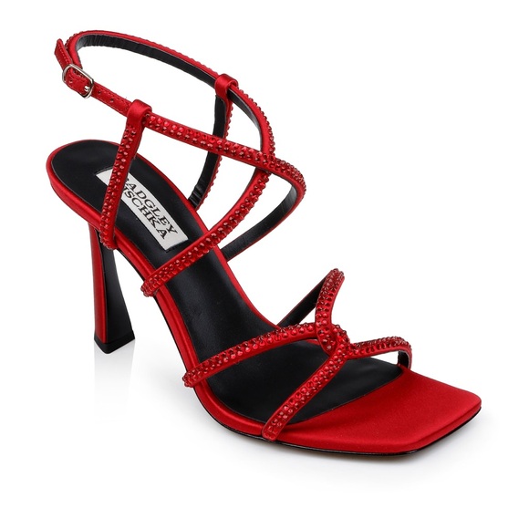 Badgley Mischka Brooke Strappy Bejeweled Stiletto Sandal. Sz: 7.5